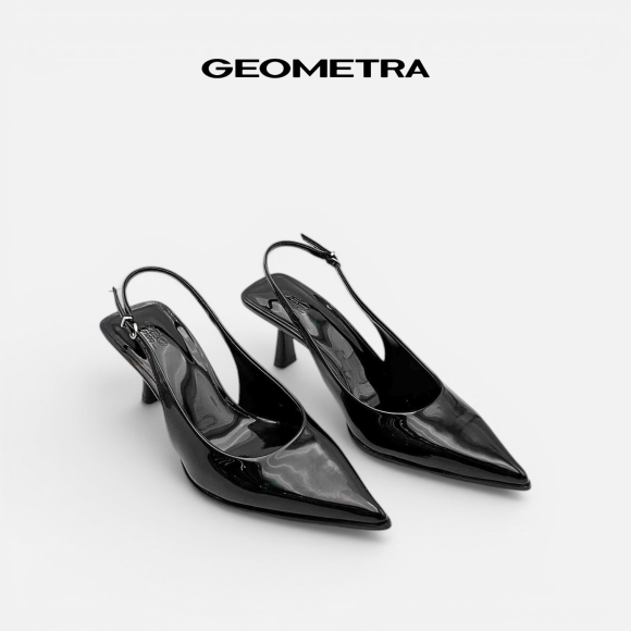 Giày Slingback hở gót da Noir Sapphire - WSB0425