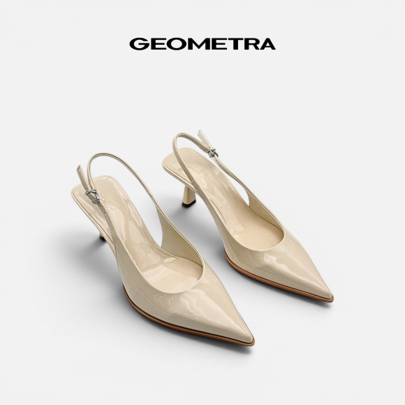 Giày Slingback hở gót da Noir Sapphire - WSB0425