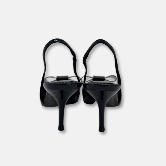 Giày cao gót bít mũi hở gót Burgundy Muse