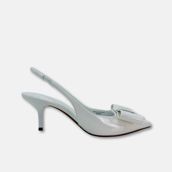 Giày cao gót bít mũi hở gót nơ Ivory Grace