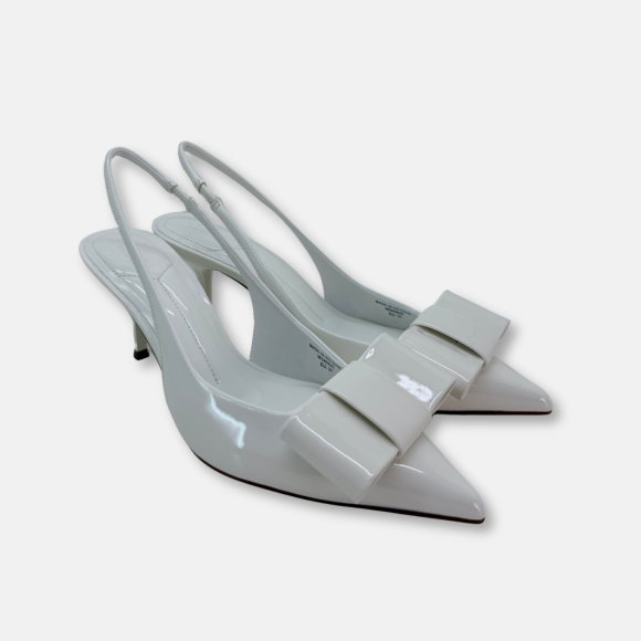 Giày cao gót bít mũi hở gót nơ Ivory Grace