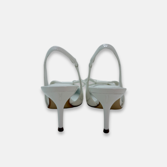 Giày cao gót bít mũi hở gót Burgundy Muse