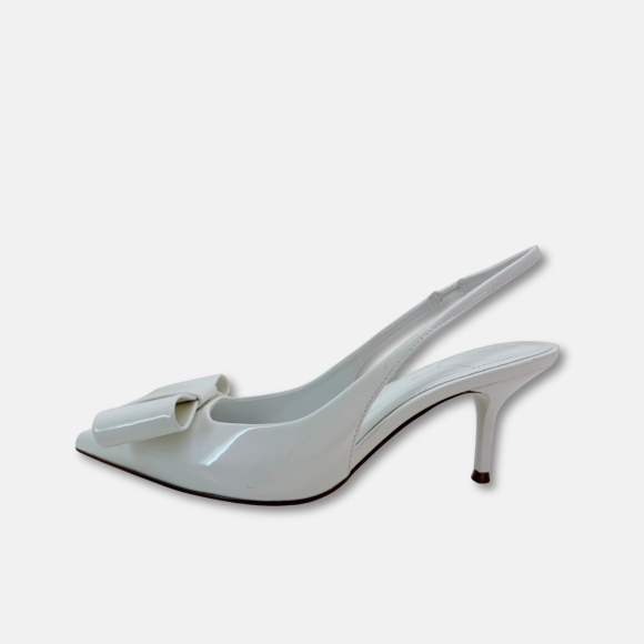 Giày cao gót bít mũi hở gót Burgundy Muse