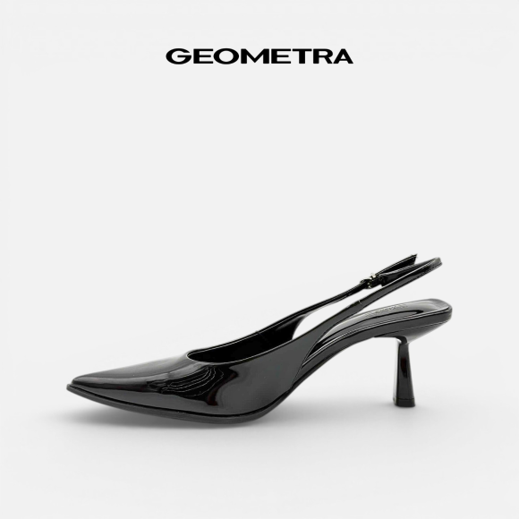Giày Slingback hở gót da Noir Sapphire - WSB0425