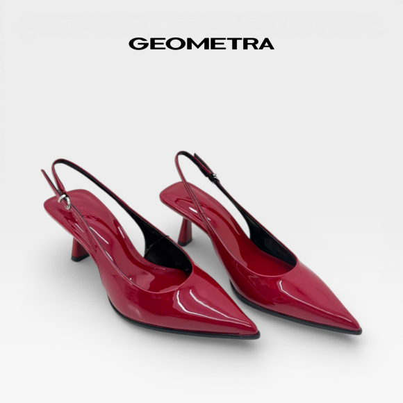 Giày Slingback hở gót da Noir Sapphire - WSB0425