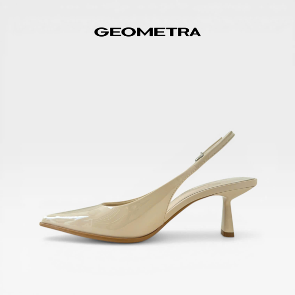 Giày Slingback hở gót da Noir Sapphire - WSB0425