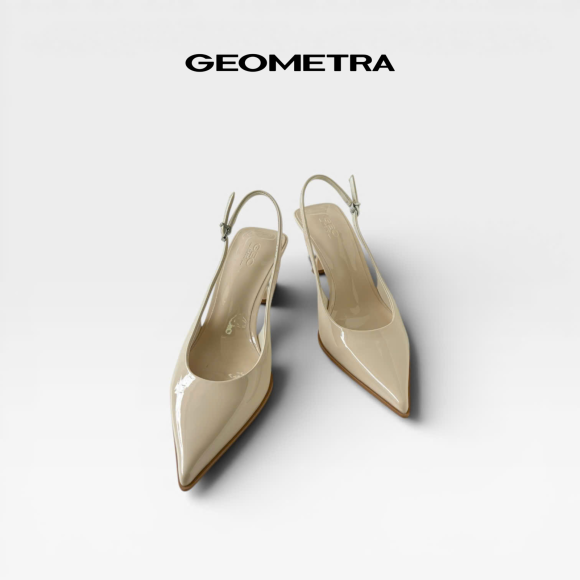 Giày Slingback hở gót da Noir Sapphire - WSB0425