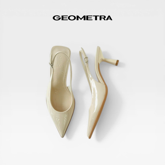 Giày Slingback hở gót da Noir Sapphire - WSB0425