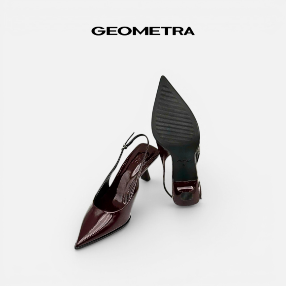 Giày Slingback hở gót da Noir Sapphire - WSB0425