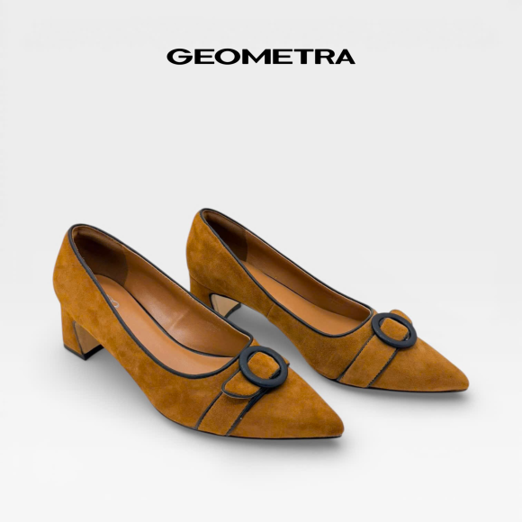 Giày Bít Mũi Nhọn gót vuông Midnight Bloom