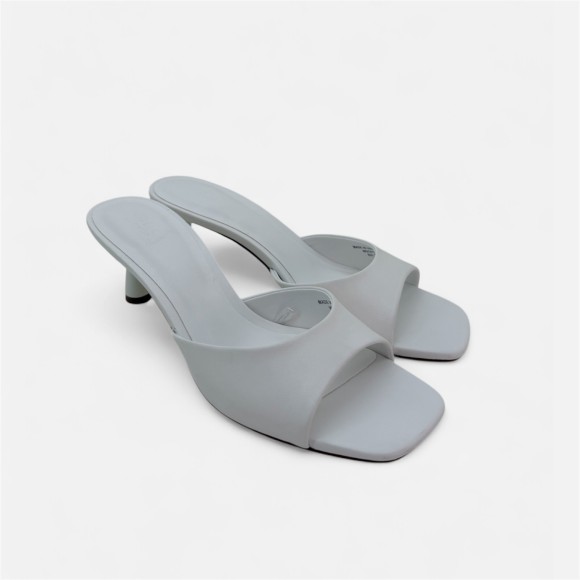 Giày cao gót hở mũi da PU mờ Aquamarine Mist - Xanh Pastel