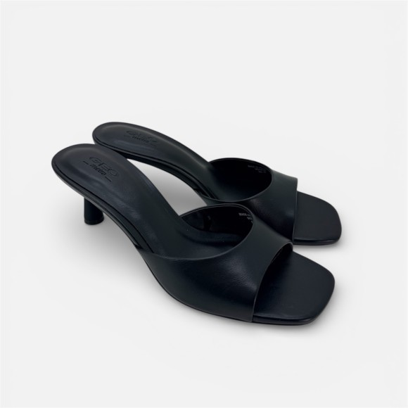 Giày cao gót hở mũi da PU mờ Aquamarine Mist - Xanh Pastel